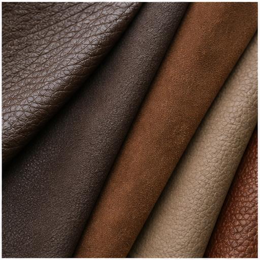 Selection of genuine leather textures and finishes